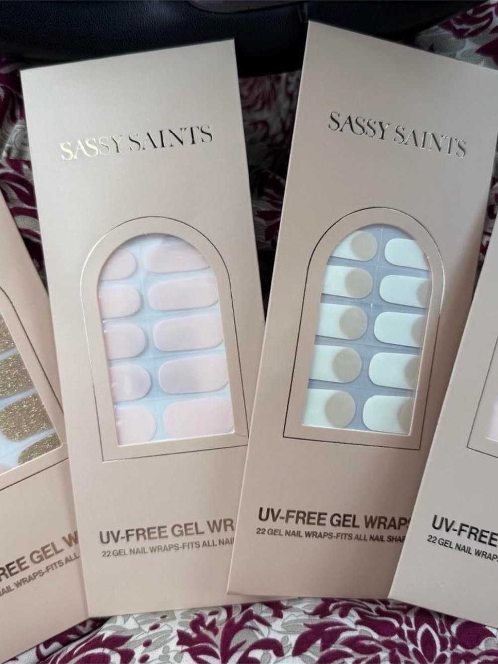 Sassy Saints UV-Free Gel Nail Wraps - Nude & Cream